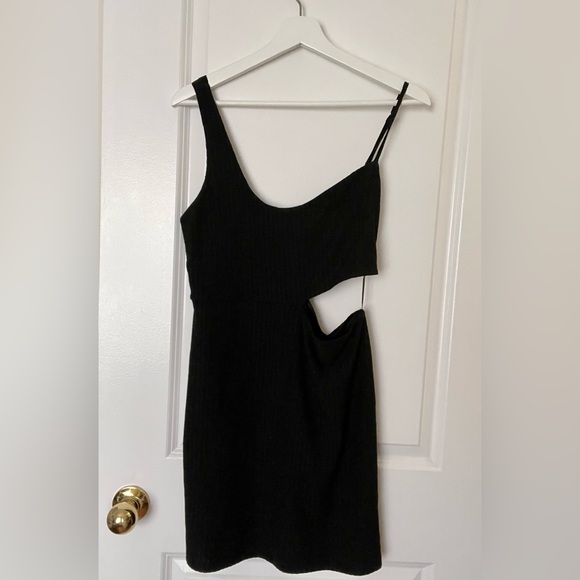 Sophie Rue Asymmetrical Black Cut-out Mini Dress, Large, Nordstrom Rack - Picture 1 of 8